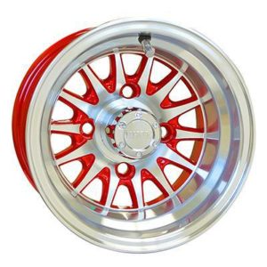 10" Phoenix Red / Machined Golf Cart Wheel - RHOX®