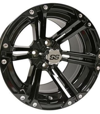 14" Terminator gloss black golf cart wheel by RHOX, Item # RX351.