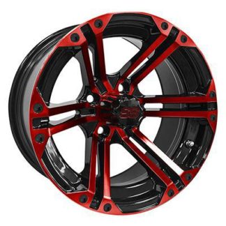 14" black and red Terminator golf cart wheel by RHOX,