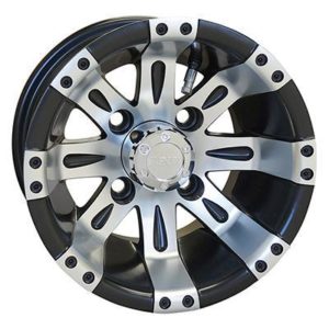 10" Vegas Matte Black / Machined Golf Cart Wheel - RHOX®