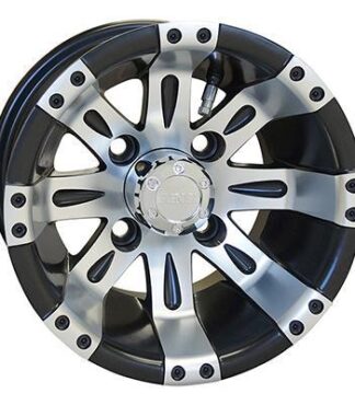 10" Vegas Matte Black / Machined Golf Cart Wheel - RHOX®