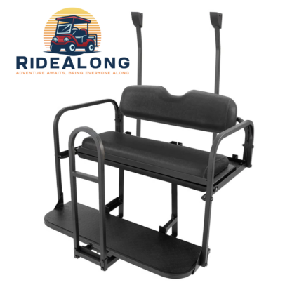 Rear-seat-kit-with-safety-grab-bar-club-car-precedent-2004-current-black-ridealong-golf-cart-seats