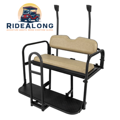 Rear-seat-kit-with-safety-grab-bar-club-car-precedent-2004-current-buff-beige-ridealong-golf-cart-seats