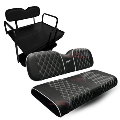 SC0030-Custom-Golf-Cart-Rear-Seat-Cushions-BLACK-WHITE-club-car-precedent-onward-tempo-Kozip
