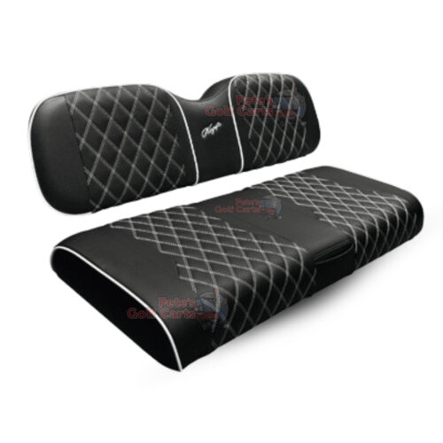 SC0030-Custom-Golf-Cart-Rear-Seat-Cushions-BLACK-WHITE-club-car-precedent-onward-tempo-Kozip