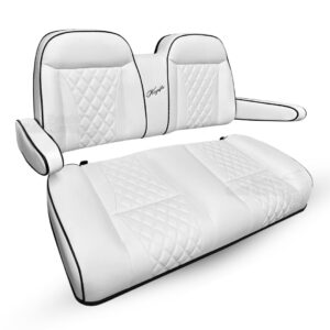 Luxury Front Seat Cushion Assembly - White w/ Black Piping - Club Car DS (1982-up) | Kozip