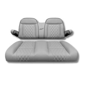 Kozip Aeris Golf Cart Front Seat Cushion Assembly – Gray w/ Black Piping – Club Car Precedent, Tempo, Onward