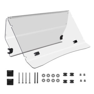 Evolution D5 Ranger & Maverick CLEAR Golf Cart Windshield | Folding 2-Piece