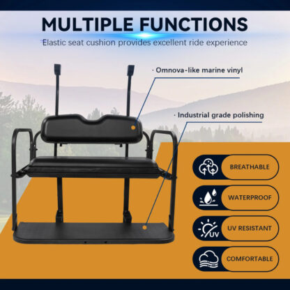 SCRSKB1000-CLUB-CAR-PRECEDENT-TEMPO-ONWARD-BLACK-REAR-SEAT-KIT-RIDEALONG-PETES-GOLF-CARTS