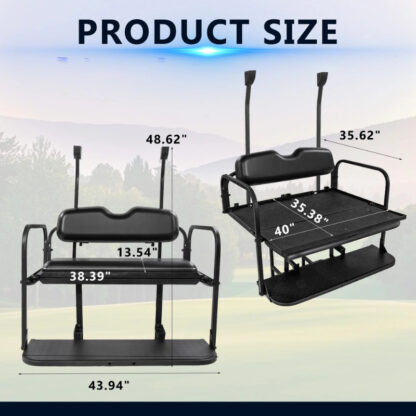 SCRSKB1000-CLUB-CAR-PRECEDENT-TEMPO-ONWARD-BLACK-REAR-SEAT-KIT-RIDEALONG-PETES-GOLF-CARTS