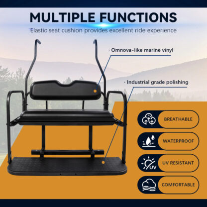 SCRSKB1001-CLUB-CAR-DS-NEW-BLACK-REAR-SEAT-KIT-RIDEALONG-PETES-GOLF-CARTS