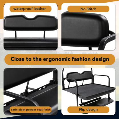 SCRSKB1001-CLUB-CAR-DS-NEW-BLACK-REAR-SEAT-KIT-RIDEALONG-PETES-GOLF-CARTS