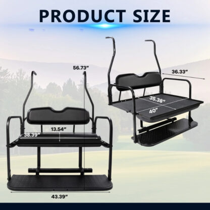 SCRSKB1001-CLUB-CAR-DS-NEW-BLACK-REAR-SEAT-KIT-RIDEALONG-PETES-GOLF-CARTS