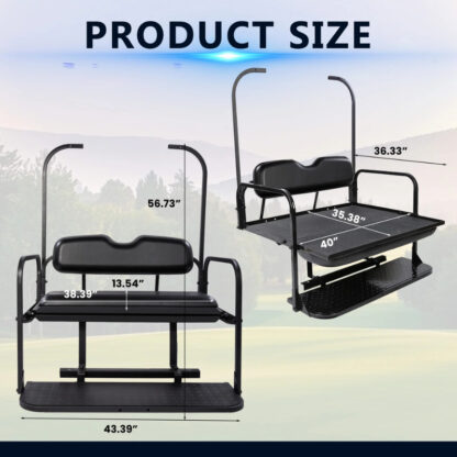 SCRSKB1002-CLUB-CAR-DS-OLD-BLACK-REAR-SEAT-KIT-RIDEALONG-PETES-GOLF-CARTS