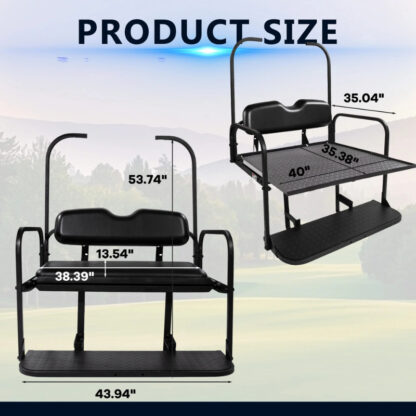 SCRSKB2000-EZGO-TXT-BLACK-REAR-SEAT-KIT-RIDEALONG-PETES-GOLF-CARTS