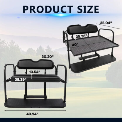 SCRSKB3000-YAMAHA-G29-DRIVE-BLACK-REAR-SEAT-KIT-RIDEALONG-PETES-GOLF-CARTS