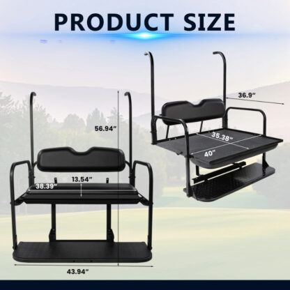 SCRSKB3001-YAMAHA-G22-BLACK-REAR-SEAT-KIT-RIDEALONG-PETES-GOLF-CARTS