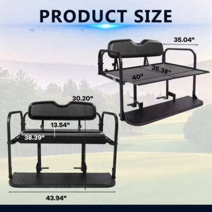 SCRSKB3003-YAMAHA-DRIVE2-BLACK-REAR-SEAT-KIT-RIDEALONG-PETES-GOLF-CARTS