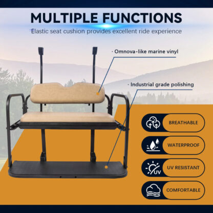 SCRSKE1000-CLUB-CAR-PRECEDENT-TEMPO-ONWARD-BEIGE-REAR-SEAT-KIT-RIDEALONG-PETES-GOLF-CARTS