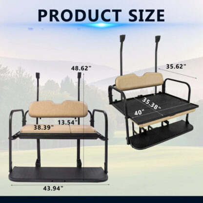 SCRSKE1000-CLUB-CAR-PRECEDENT-TEMPO-ONWARD-BEIGE-REAR-SEAT-KIT-RIDEALONG-PETES-GOLF-CARTS
