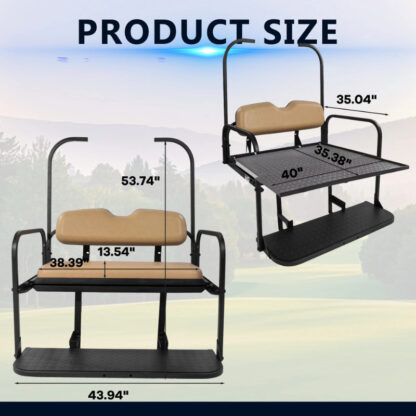 SCRSKT2000-EZGO-TXT-TAN-REAR-SEAT-KIT-RIDEALONG-PETES-GOLF-CARTS