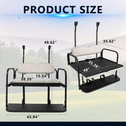 SCRSKW1000-CLUB-CAR-PRECEDENT-TEMPO-ONWARD-WHITE-REAR-SEAT-KIT-RIDEALONG-PETES-GOLF-CARTS