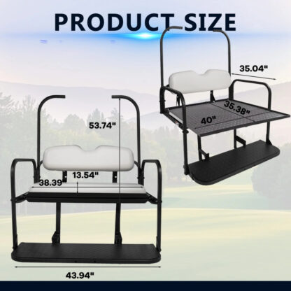 SCRSKW2000-EZGO-TXT-WHITE-REAR-SEAT-KIT-RIDEALONG-PETES-GOLF-CARTS