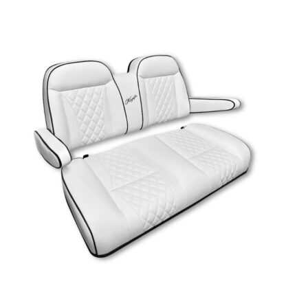 SCTR11-Kozip-Aeris-Front-Seat-Cushion-Set-White-Base-Black-Piping-White-Cross-Stitch-EZGO-RXV-TXT