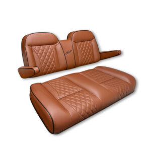 Kozip Aeris Golf Cart Front Seat Cushion Assembly – Brown w/ Black Piping – EZGO RXV & TXT