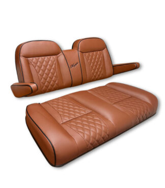 Kozip Aeris Golf Cart Front Seat Cushion Assembly – Brown w/ Black Piping – EZGO RXV & TXT