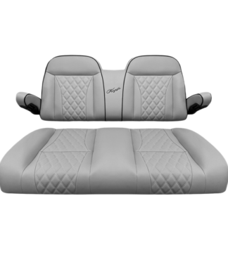 SCTR13-Kozip-Aeris-Front-Seat-Cushion-Set-Gray-Base-Black-Piping-Gray-Cross-Stitch-EZGO-RXV-TXT