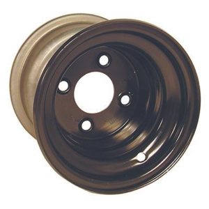 8" Black Steel Offset Golf Cart Wheel