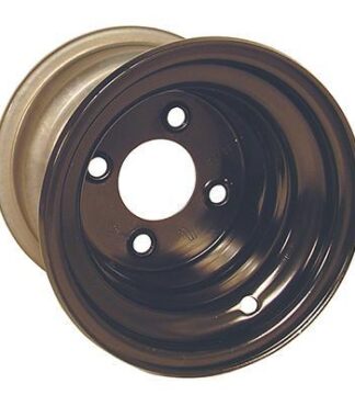 8" Black Steel Offset Golf Cart Wheel