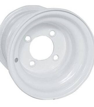 8" White Steel OEM Replacement Golf Cart Wheel - Centered Offset 8"x7"