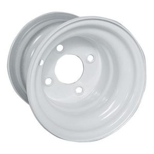 White Steel 8X7 Offset Wheel