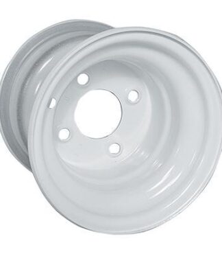 White Steel 8X7 Offset Wheel
