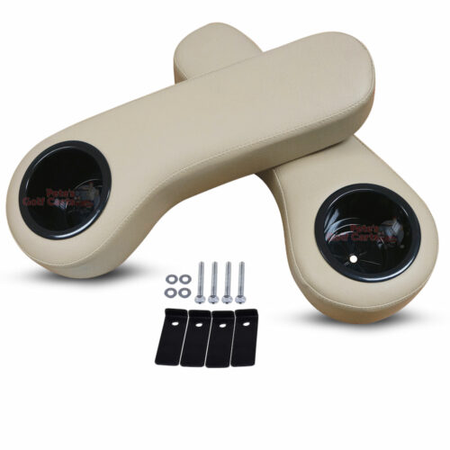 Stone-Golf-Cart-cup-holders-arm-rest-cushions-AR0007-with-hardware-and-support-brackets-OEM-EZGO-RXV-Stone