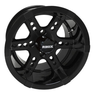14" gloss black golf cart wheel by RHOX, Item # TIR-RX262.