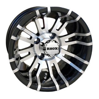 RX270 split spoke design RHOX 12" machined black golf cart wheel.