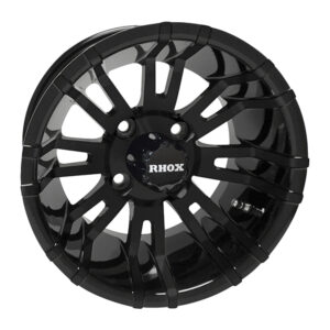 12" RX271 Gloss Black Golf Cart Wheel - RHOX®