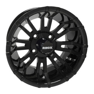 RX271 RHOX 12" gloss black golf cart wheel.