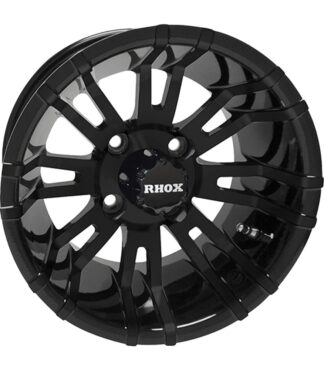 RX271 RHOX 12" gloss black golf cart wheel.