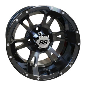 12" RX321 Gloss Black Golf Cart Wheel - RHOX®