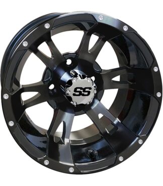 RX321 RHOX 12" gloss black golf cart wheel.