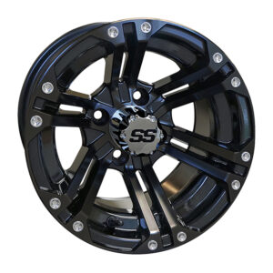 12" RX331 Gloss Black Golf Cart Wheel - RHOX®