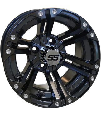RX331 RHOX 12" gloss black Terminator golf cart wheel.