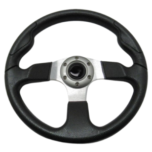 Golf Cart 14 inch Steering Wheel Black With Aluminum Spokes (Universal)