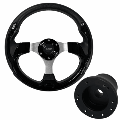 SGC WA05 Black Steering Wheel for Club Car DS Golf Carts