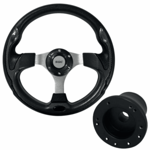 Carbon Fiber Golf Cart Steering Wheel | Yamaha Drive (G29) & Drive 2 Adaptor Included | SGC