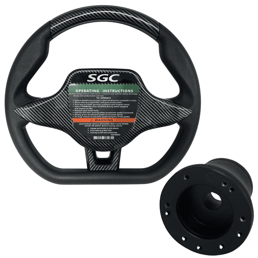 SGC WA07 SPORT CARBON FIBER GOLF CART STEERING WHEEL CLUB CAR EZGO YAMAHA